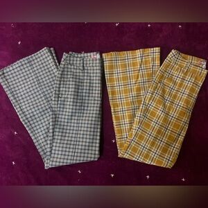Urban Outfitters Plaid Flare Pants Size 2 Lot of 2